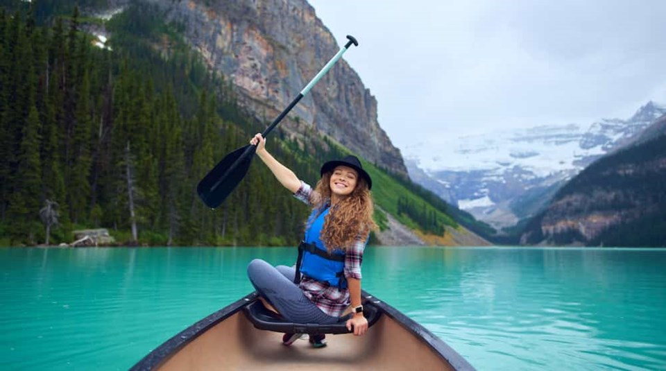 woman-lake-louise-canada