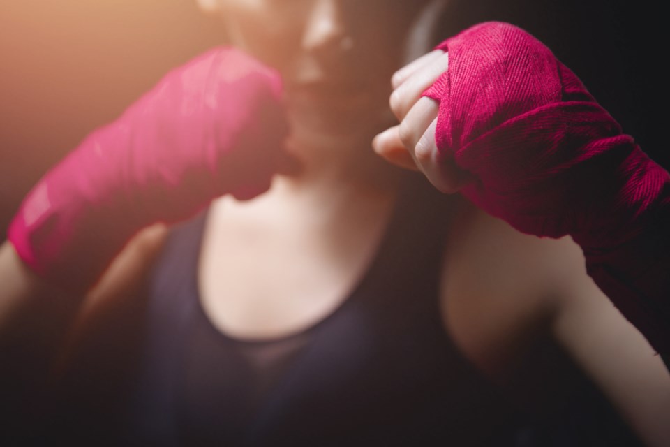 woman punching