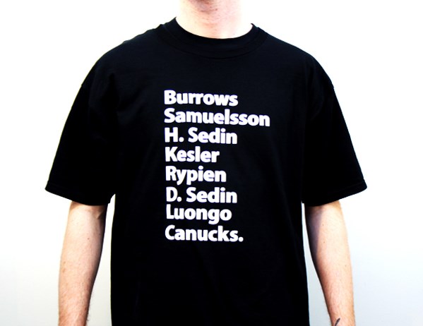 Canucks shirt made by Purple Orange Silver