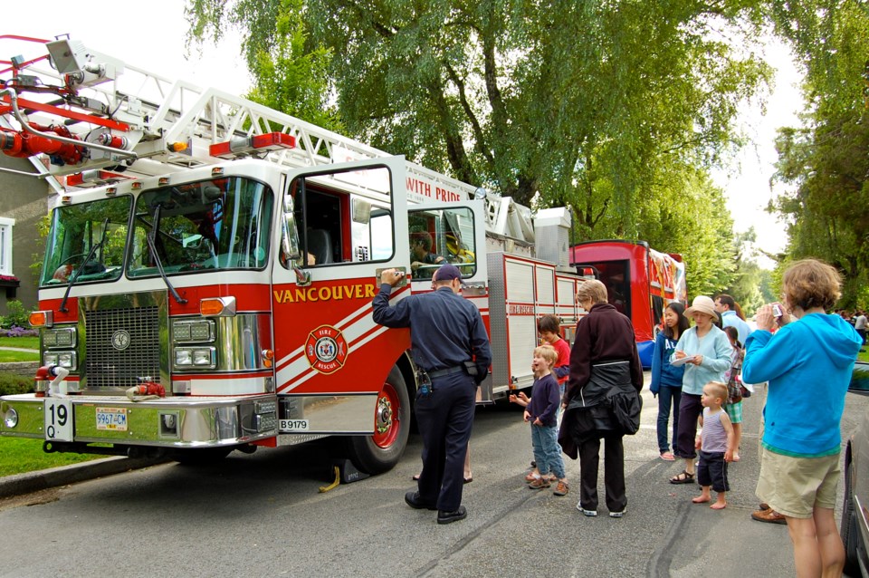 Fire truck at our block party - photo