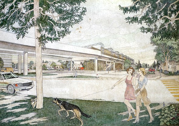 Drawing of an Expo Line Station, from Vienna