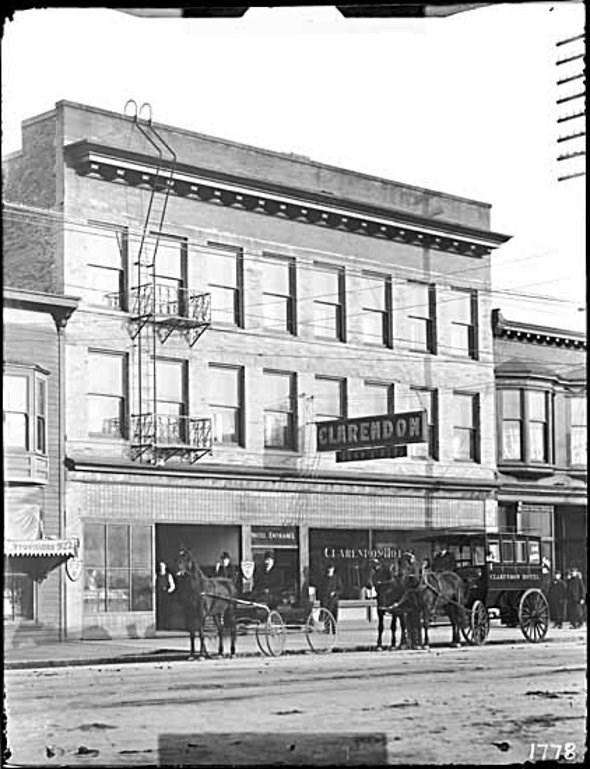 The Clarendon Hotel in 1908, the original name of the American