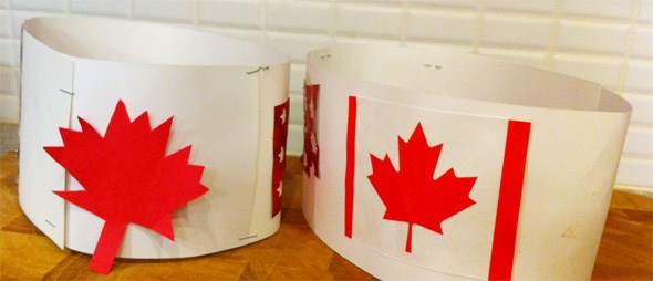 Canada Day Hats by Evan (age 4) and Ana (age 2)