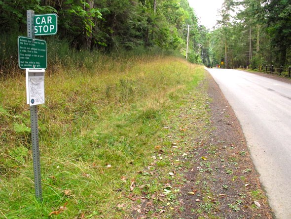 Pender Island car stop