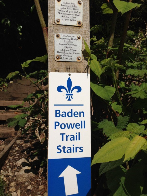 Entrance to Baden Powell Trail in Deep Cove, North Vancouver 