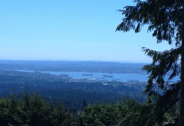 View from Brothers Creek Loop, West Vancouver hiking trail. 