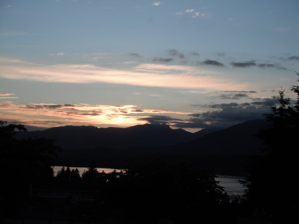 Sunset in Burnaby, BC on the Trans Canada Trail