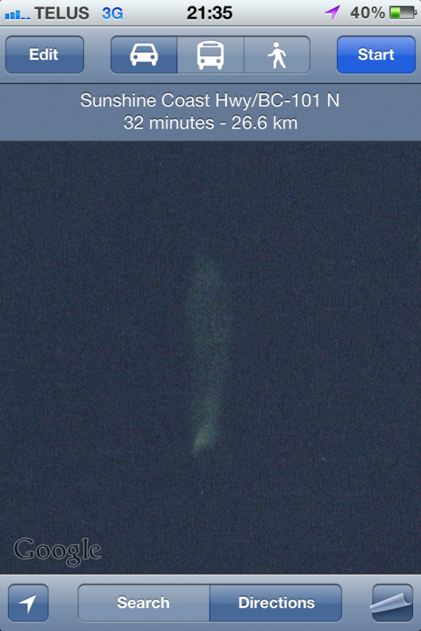 Mysterious creature on Google Maps, sunshine coast