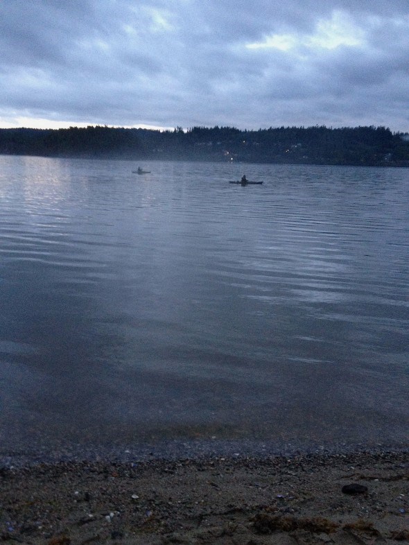 kayakers at Porpoise Bay, Sunshine Coast