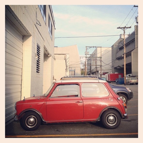 Classic red Austin Mini