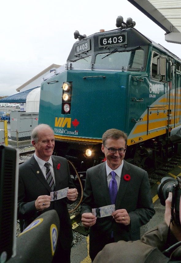  New bills in town! VIA Rail CEO Marc Laliberté and Bank of Canada Deputy Governor Tiff Macklem launched the new $10 bill at Pacific Central Station on Thursday.