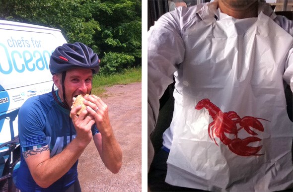  Lobster sandwiches and a lobster bib. Must be the Maritimes!