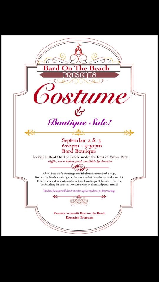 Bard on the Beach Costume Sale