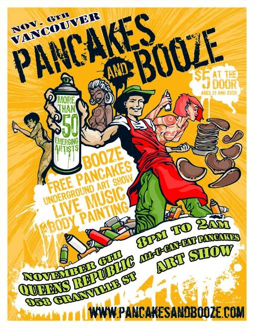 Pancakes & Booze Art Show Poster
