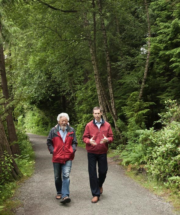  David Suzuki and former Ontario premier Dalton Mcguinty walking through Stanley park. Photo: Christine McAvoy