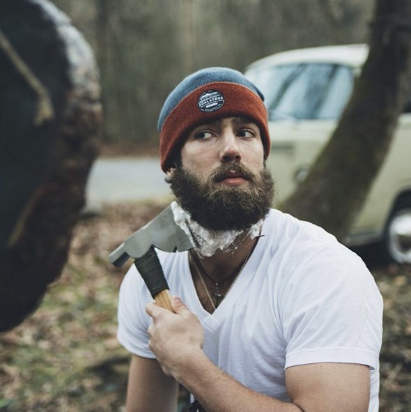  Photo: Katherine Williams for thefouledanchor.com. Daniel doesn't actually shave with an axe; this was a modelling set up