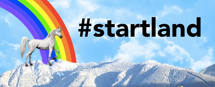  We don't know why Startland's logo is a unicorn next to a rainbow, but we love it.