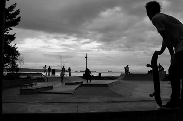  Skaters enjoying the new park.