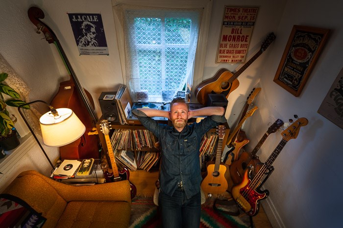  Erik Nielsen relaxing at home.
