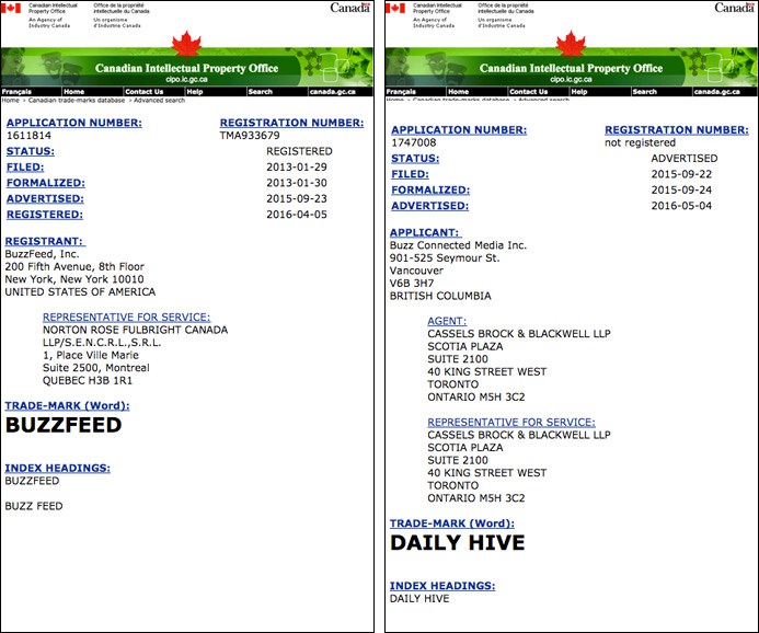  Duelling Canadian trademark applications