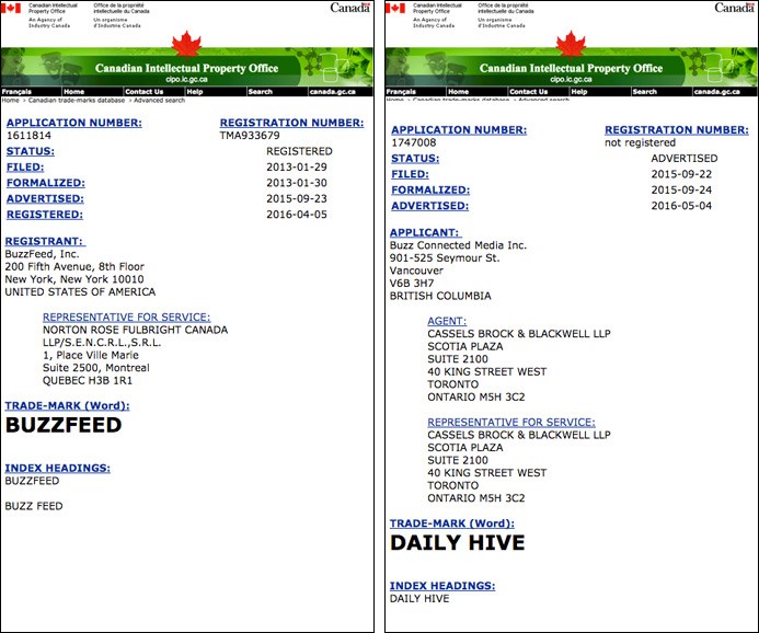  Duelling Canadian trademark applications