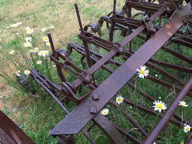 A piece of farm equipment left behind by pioneers at Historic Stewart Farm.