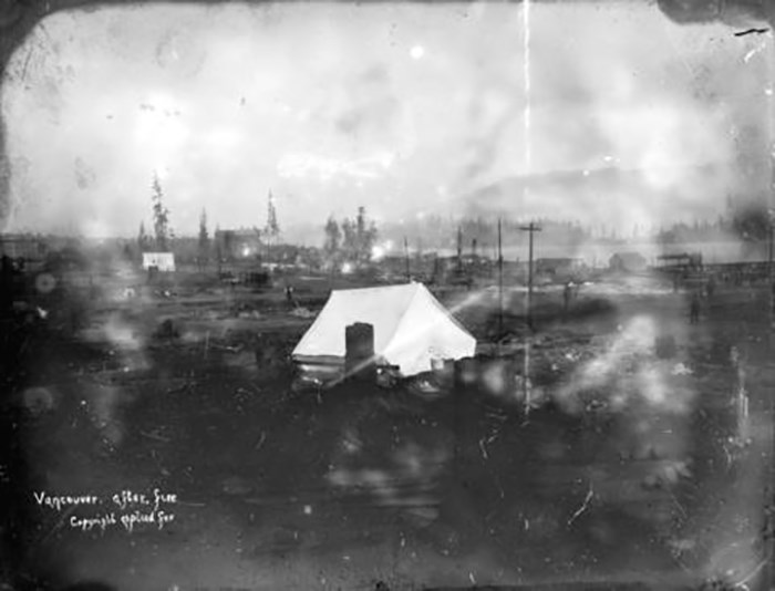  Day after the fire (City of Vancouver Archives, LGN 455. Photo J.A. Brock and Harry T. Devin).