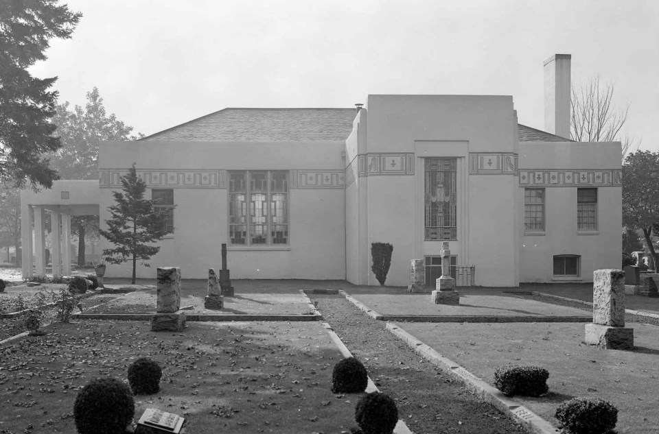 The crematorium at Mountain View, photo taken 1937. Major Matthews Collection, CVA Bu N519.2