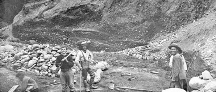  Miners at Bullion Pit Mine, 1890s, Courtesy of BC Archives