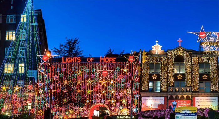  St Paul’s Hospital will once again glow bright with thousands of lights for the 22nd annual Lights of Hope display. File photo