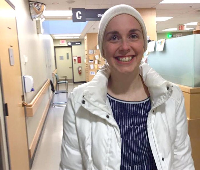  It's over! Erin Barrett on her last day of radiation at BC Cancer Agency on 12th Avenue.