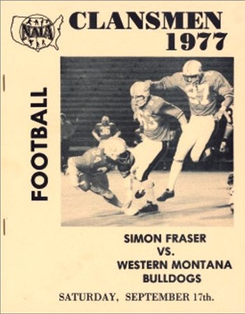 A 1977 SFU football program features the name 