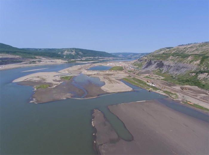  Aerial view of Site C construction in July 2017.   Photo By BC Hydro