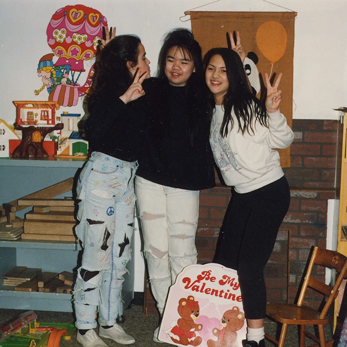  Sarah at age 12 with girls from after school program.