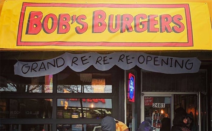  What's Up? Hot Dog! is continuing its tradition of transforming into the burger shop from Fox's Bob's Burgers for Halloween. — What's Up? Hot Dog! photo