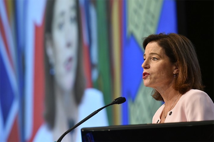  Housing Minister Selina Robinson, who is also responsible for municipal affairs and Translink, spoke to delegates Wednesday at the Union of B.C. Municipalities conference at the Vancouver Convention Centre. Photo Dan Toulgoet