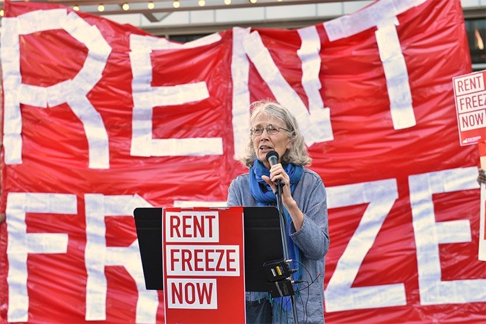  Independent council candidate Jean Swanson wants the provincial government to implement a four-year rent freeze. Photo Dan Toulgoet