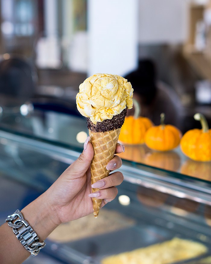  Spiced pumpkin pie with Italian yogurt.