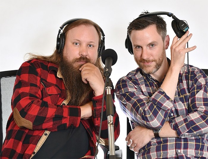  Graham Clark, left, and Dave Shumka are poised to release the 500th episode of the award-winning Stop Podcasting Yourself. Dan Toulgoet photo