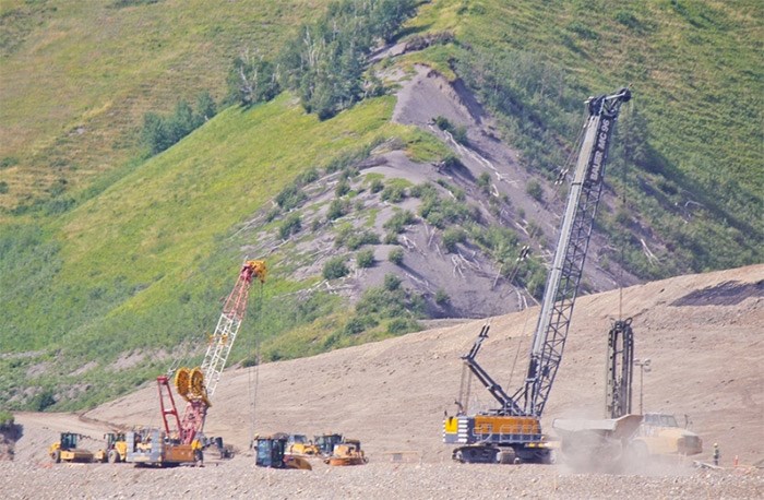  Construction activity at the Site C dam site on July 8, 2017.   Photo By Matt Preprost