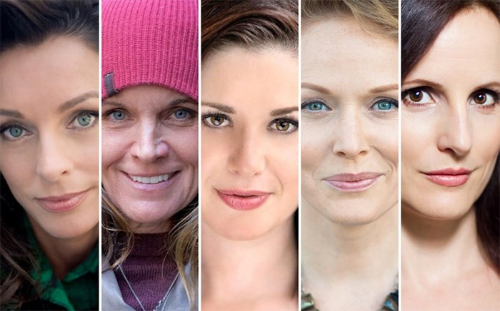  From left, Sarah Deakins, Jacquie Gould, Lisa Ovies, Chelah Horsdal and Enid-Raye Adams have spoken out about their experiences with sexual harassment and abuse in Vancouver's film and TV industry and beyond.