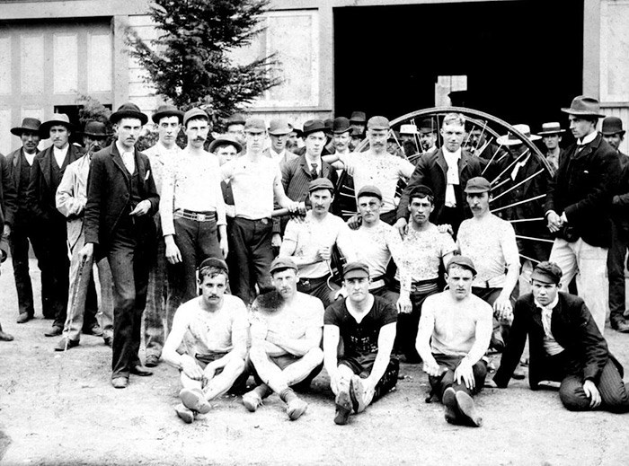  Vancouver Fire Department Hose Reel Team, 1889. Photo: BC Archives.