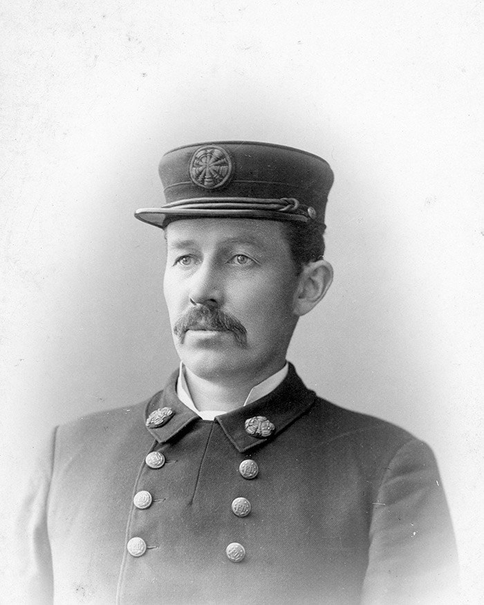  Fire Chief John Howe Carlisle, ca. 1890. Photo: Vancouver Archives: CVA 371-2471.