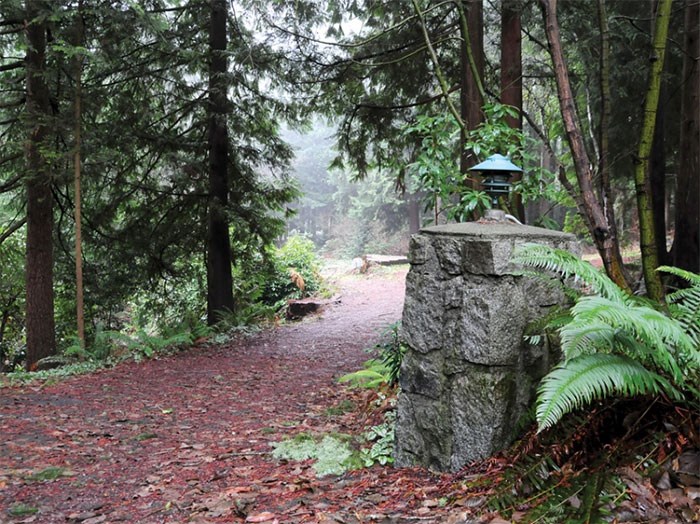  A stone gatepost marks the entrance to the 875 Wellington Dr. in North Vancouver. file photo Mike Wakefield, North Shore News