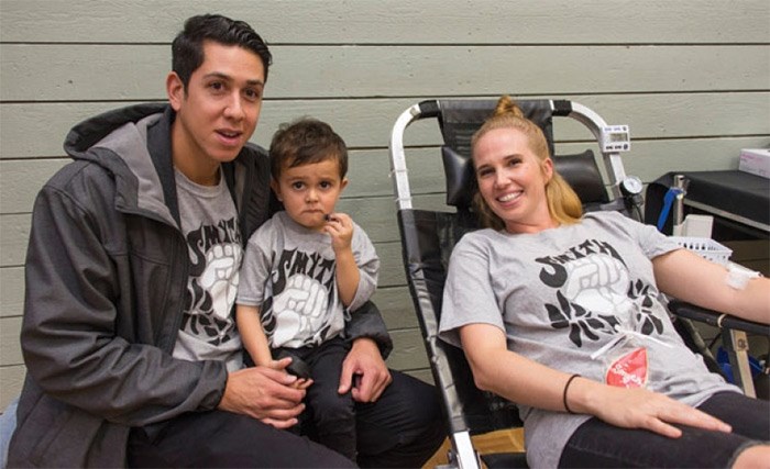  Carly Walsh and husband Ryan got family and friends out to a blood donor clinic in Ladner Wednesday as a show of thanks for the blood transfusions son Smyth received during the summer.