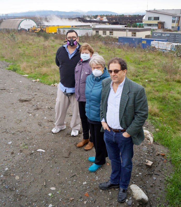  Arnold Shuchat, front, and members of Stop the Stink noted Harvest Power’s odours caused health concerns amongst residents and ruined the city’s quality of life. Shuchat, a realtor, even claimed the stink has the potential to ruin land values. Photo by Graeme Wood/Richmond News.