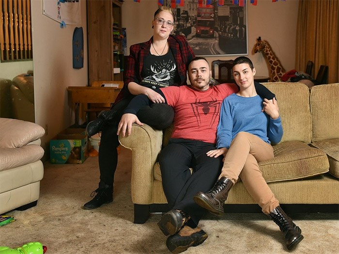  Meetra B. (right) and Robin and Brandon Beatch are part of Vancouver’s polyamory community. Photo Dan Toulgoet