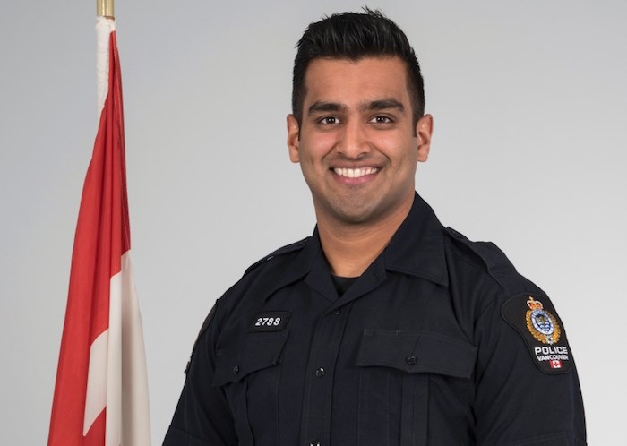  Vancouver police Const. Michael Bal, 29, was named one of the top 40 under 40 law enforcement professionals in the world by the International Association of Chiefs of Police. Photo courtesy Vancouver Police Department
