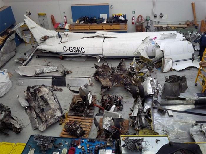  The wreckage of a Carson Air cargo aircraft which crashed in British Columbia in 2015, killing the two crew members on board, is shown in a handout photo from the Transportation Safety Board.THE CANADIAN PRESS/HO-Transportation Safety Board 