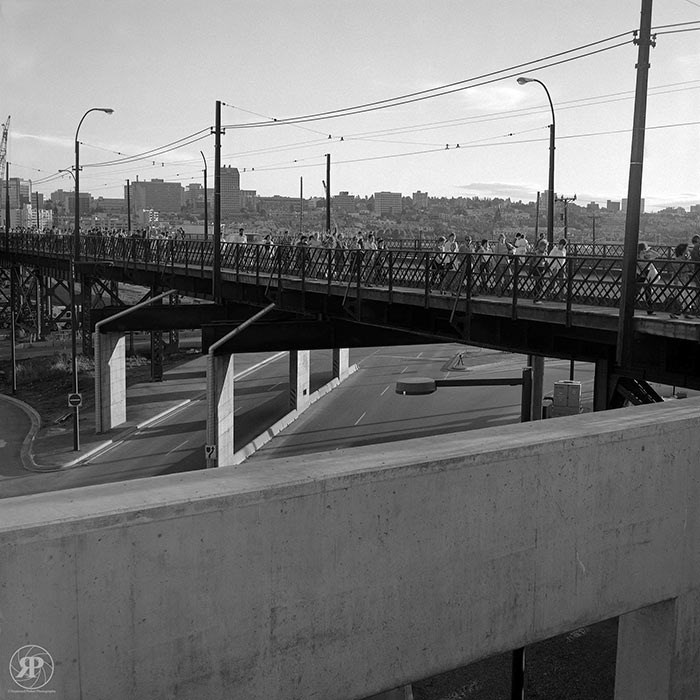  Crowd on Old Connaught Bridge at Pacific Blvd., 1984